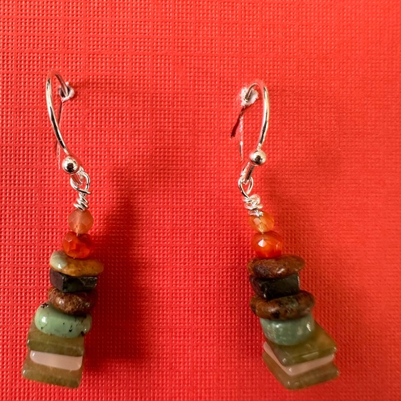 One pair of natural stone earrings - Picture 2 of 6